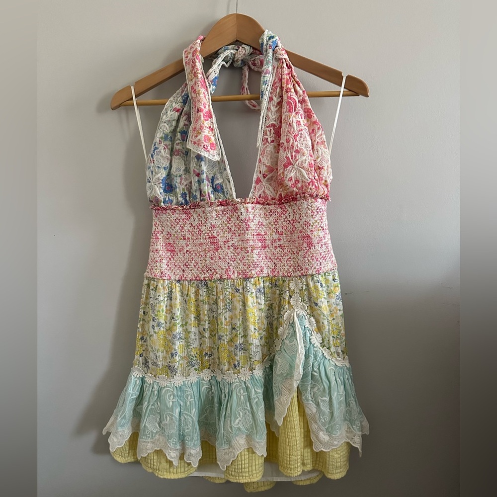 LoveShackFancy Cambria Halter Dress size Large
